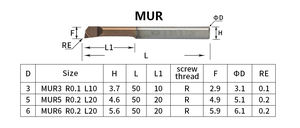 Herramienta de Torneado para Orificios Pequeños, Herramientas de Torno para Roscado de Barras, Mecanizado de Metales MTR MIR MNR MUR <span class=keywords><strong>MGR</strong></span>, Diámetro de Perforación de 3-<span class=keywords><strong>8</strong></span> mm, Cortador de Aleación de Acero de Tungsteno - Product Image 2