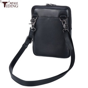 Bolso Bandolera de Cuero Genuino para Hombre Tiding, Color Negro, para Viajes de Verano, Unisex - Product Image 3
