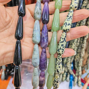 10*30mm Long Water <strong>Drop</strong> Natural Stone Agate Amethyst Crystal <strong>Beads</strong> for DIY Jewelry Making Earrings Necklace Bracelet Smooth <strong>Drop</strong> - Product Image 2