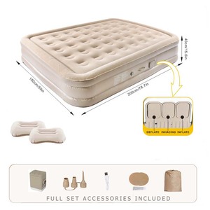 Giường hơi bơm hơi dễ dàng lắp đặt, tùy chỉnh, chất liệu vải phủ nhung, kèm bơm tích hợp, chất liệu PVC - Product Image 4