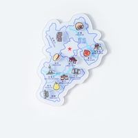 Imán de Refrigerador Acrílico 3D Personalizado al por Mayor, Duradero, Impreso con UV, Mapa de Ciudad Moderno, Recuerdo con Monumentos, Personalizado, Kawaii