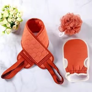 I-0066 Multi-function Bath Scrub Bath Ball Three-piece Strip Body <b>Back</b> Cleaning Set Multi Color Optional Bath Ball Set - Product Image 3