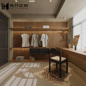 Armoire de chambre moderne en bois avec portes à persiennes, finition noyer, construction en MDF - Product Image 2