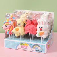Factory Wholesale Custom HALAl Sweet Marshmallow Lollipop Cotton Candy Santa Claus Snowman Christmas Tree Deer Shape 24 Months