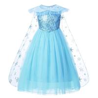 Robe de Costume Princesse Fille Reine des Neiges Sirène Cosplay Noël Anniversaire Carnaval avec Ensemble d'Accessoires