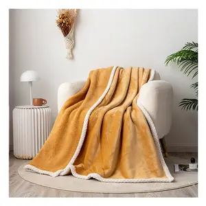 Super Soft Dyed Coral Fleece Modern Color Design Bed Blanket Throw Blanket Sofa Towel Blanket