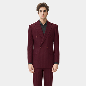 Traje de Hombre, Fabricante, Personalizado, Elástico, TR Spandex, con Rayas, 80% Poliéster, Antiarrugas, Duradero, Traje de Dos Piezas - Product Image 3