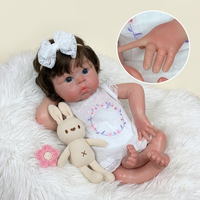 18 Zoll Schwere Neugeborenen-Puppen |   Reborn-Babypuppe Mädchen Ganzkörper Platin-Silikon Nicht-Vinyl Weiches Spielzeug CE-Zertifiziert Geschenk Ab 3 Jahren