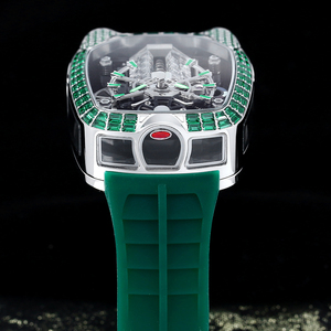 2026 녹색 보석 시계 기계식 엔진 디자인 시계 남성용 자동 무브먼트 럭셔리 남성 시계 - Product Image 3