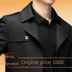 <span class=keywords><strong>Manteau</strong></span> coupe-vent décontracté pour <span class=keywords><strong>homme</strong></span> Nouveau col montant-Liquidation Petites tailles moyennes et longues pour le printemps et l'automne pour papa - Product Image 6