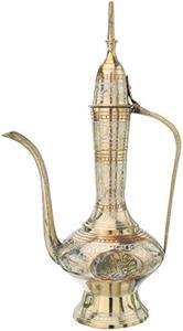 เหยือกน้ำสำเร็จรูปพร้อมที่จับและฝาเหยือกทองเหลืองบริสุทธิ์ดีไซน์ดีไซน์การออกแบบโดยการสลักชุบทองและสีดำโลหะ - Product Image 6