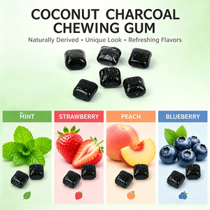 <span class=keywords><strong>Chewing</strong></span>-<span class=keywords><strong>gum</strong></span> au charbon actif de noix de coco de qualité supérieure, sans <span class=keywords><strong>sucre</strong></span>, avec xylitol, pour un blanchiment naturel des dents et une haleine fraîche - Product Image 2