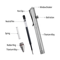 Bolígrafo Táctico de Acero Inoxidable de Alta Resistencia, Rompecristales de Emergencia, Instrumento Manual EDC para Escribir y Firmar, con Clip