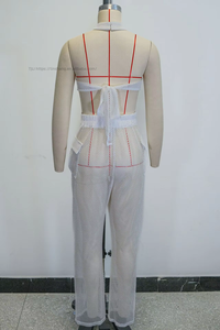 Chic Design Halter Sexy Crop Tops See Through <b>Mesh</b> <b>Pants</b> Summer Club Party Women Sets Fashion - Product Image 6