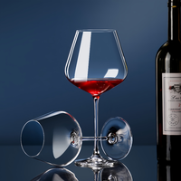 Gelas Anggur Merah Kristal Modern Mewah, Cangkir Anggur Klasik Elegan, Gelas Anggur Bertangkai Kustom, Gelas Burgundy