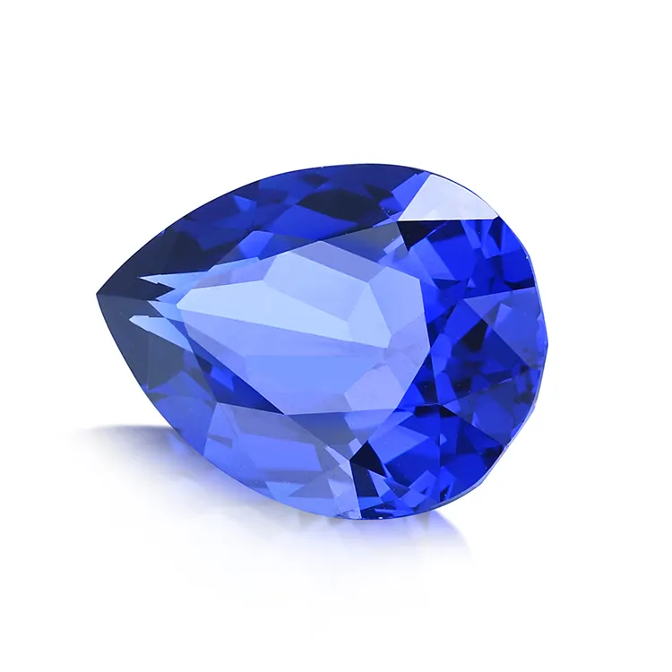 Customized 8*6mm 9*6mm Pear Cut Blue Sapphire Stones Price Per Carat Lab Blue Sapphire