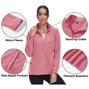 OEM <strong>Lightweight</strong> <strong>Coat</strong> Sports Tops Athletic Warm <strong>Coats</strong> for <strong>Women</strong> Spring Autumn Casual Turtleneck <strong>Women's</strong> Fleece Jackets - Product Image 3