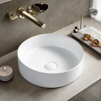 Lavabo en céramique de forme ronde italienne, couleur personnalisée, pour salle de bain, lavabo moderne à poser sur le comptoir