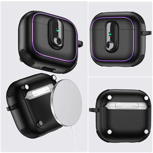 Funda de TPU de Diseño de Lujo para <span class=keywords><strong>AirPods</strong></span> Pro 2 3 4 con Soporte, Mosquetón, Diseño Magnético Antipérdida en la Parte Posterior, Color Personalizado - Product Image 4