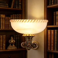 Applique murale vintage en laiton avec abat-jour en verre, lumière LED, douille E27, CRI 90, 2700K, 4100K, 6000K, éclairage pour hôtel