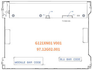 Module d'affichage TFT G121XN01 V.001 12,1 pouces avec écran tactile, résolution RGB 1024x768, interface LVDS, contrôle industriel - Product Image 3