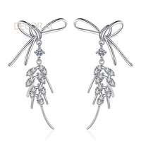 925 joyería de plata esterlina Pass Diamond Test Vvs Moissanite pendientes de aro de lujo 1.04CT borla pendientes de moda para mujeres