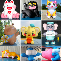 Mascotte publicitaire gonflable chat orange, personnage de dessin animé, modèle géant en tissu Oxford pour décoration d'événements extérieurs