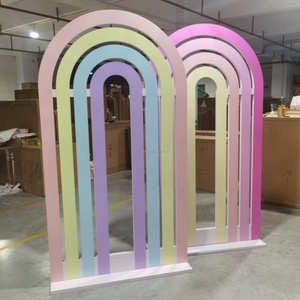 New Design Rainbow Acrylic Wedding <b>Backdrop</b> <b>Stand</b> Colorful PP Material Cutting Processing Service - Product Image 2
