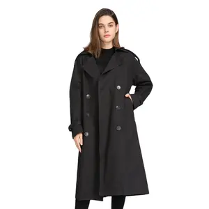 Personalizzato autunno gabardina delle signore soprabito più il formato manica lunga trench coat per le donne