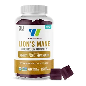 Lion's Mane Gummies Organic Mushrooms Memory Focus Clarity Nerve Health & Mood Support Gummy Supplements