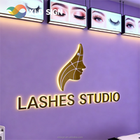 Signalisation d'entreprise de lettre acrylique de qualité supérieure Led enseignes de lettre publicitaire pour studio de maquillage