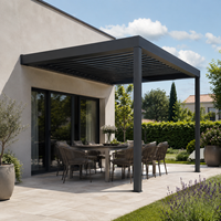 Pergola bioclimatique de luxe en aluminium avec toit à lames orientables étanche pour terrasse, jardin, bord de lac, complexe hôtelier