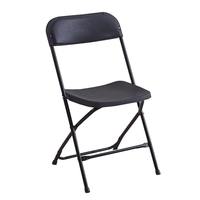 Chaises pliantes noires pour l'extérieur, jardin, cours modernes, mariages, camping, en plastique et métal durables pour la cuisine, l'hôtel