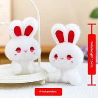 Pendentif de sac et porte-clés en peluche renard-lapin mignon, style Dark Fantasy transfrontalier, rembourrage en coton PP, emballage en sac en maille, polyester