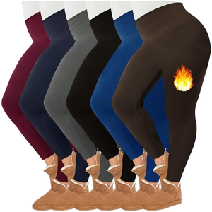 Leggings Invernali da <span class=keywords><strong>Donna</strong></span> 2025 a Vita Alta, Foderati in <span class=keywords><strong>Pile</strong></span>, in Spandex/Poliestere, Senza Cuciture, Pantaloni Spazzolati Caldi e Confortevoli - Product Image 4