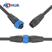 Cable de Alimentación AHUA DC K20 de 2 Pines, Moldeado, Macho y Hembra, IP68, Cable de Extensión, Conectores de Cableado para Baterías