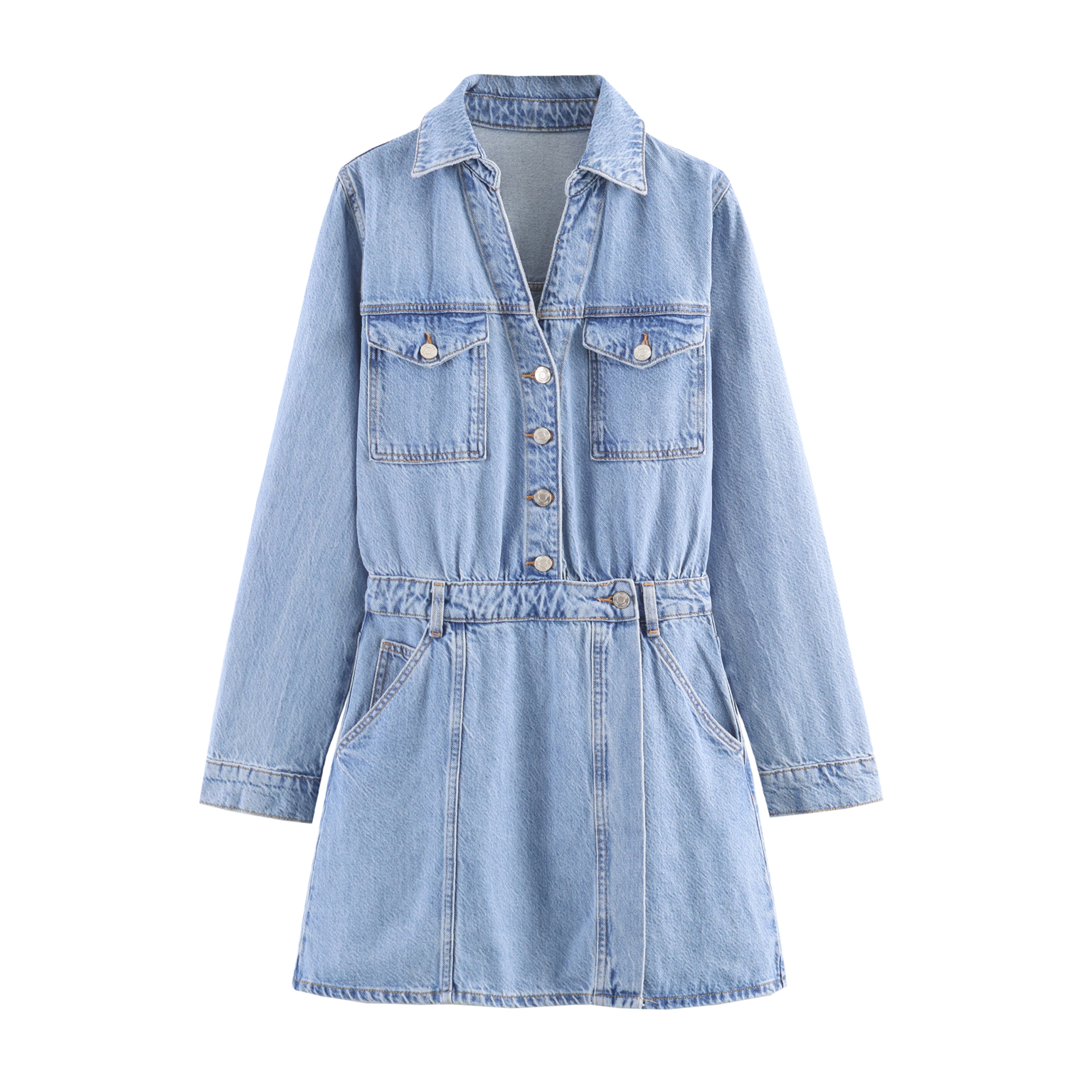 sachin and babi light blue dress Erwazi Denim Dress for Women Short Sleeve Button Down Jean Dress Summer  Casual Midi Denim Flowy Dresses