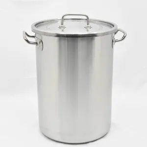 High Quality Single Bottom 304 Stainless Steel Commercial Stockpot for Food and Soup Easy to Clean and Use for Hotel and Buffet