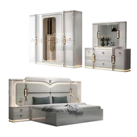 Juego de Muebles de Dormitorio de Lujo Completo Turco al por Mayor, Almacenamiento para el Hogar, Cama Doble, Estructura de Madera, Tamaño King, Juego de Muebles de Dormitorio Modernos