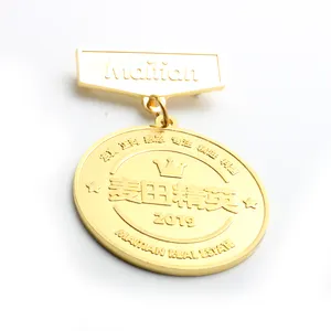 Großhandel personal isierte Design-Abzeichen vergoldete leere Metall medaille Abzeichen Medaillen benutzer definierte Medaille Münze