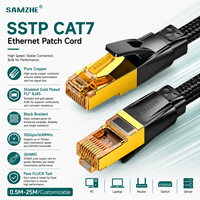 SAMZHE Cable de Conexión de Red Cat7 SSTP de 10 Gbps y 30 AWG, Cable de Cobre Puro Trenzado, Cable de Puente Ethernet de Par Trenzado de 5.50 mm