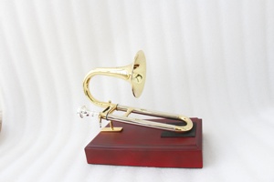 <span class=keywords><strong>Trombone</strong></span> <span class=keywords><strong>Piccolo</strong></span> de Haute Qualité à Coulisse Intégrale, Corps en Laiton Laqué Or, Instrument de Musique Premium en Cupronickel - Product Image 2