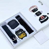 Montre connectée carrée GT16, tracker de santé et de forme physique avec surveillance de la fréquence cardiaque, écran TFT, charge sans fil