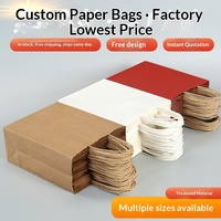 Sacs cadeaux en papier kraft à poignée pour thé au lait, pâtisseries, cadeaux pour enfants, emballage à emporter - Personnalisés avec impression offset