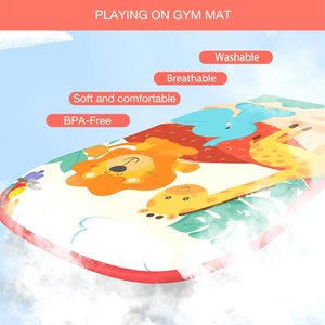 Tapis d'éveil musical pour bébé avec piano à pédales, jouet d'activités en coton pour tout-petits, arche de fitness, tapis de jeu doux pour nouveau-né - Product Image 4