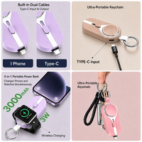 Batterie externe à panneau solaire 2000 mAh, design ultra-plat, charge rapide Type-C, chargeur portable sans fil, cadeau pour téléphone et montre