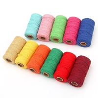 En gros Coloré Mur Décoratif DIY À La Main 2mm Tressé Corde Coton Macramé Cordon Torsadé Cordon 100 mètres/rouleau