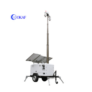 Okaf 3 để 9m di động sentry cctv tháp năng lượng mặt trời trailer tầm nhìn ban đêm 1080p độ phân giải mạng máy ảnh - Product Image 1