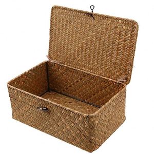Cestas de Mimbre de Sauce Antiguas, Cesta de Lavado Verde, Cesta de Lavandería de Lino de Alta Calidad, Paja para Regalos, Cesta de Mimbre Tejida, Regalo de Madera para Bebé - Product Image 1