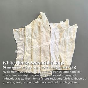 ผ้าเช็ดทำความสะอาดสีขาวทำจากผ้าฝ้าย 100% น้ำหนัก 20 กก./ถุง ผ้าเช็ดทำความสะอาดผ้าฝ้ายสีขาว 25 ปอนด์ สำหรับใช้ในอุตสาหกรรม - Product Image 2